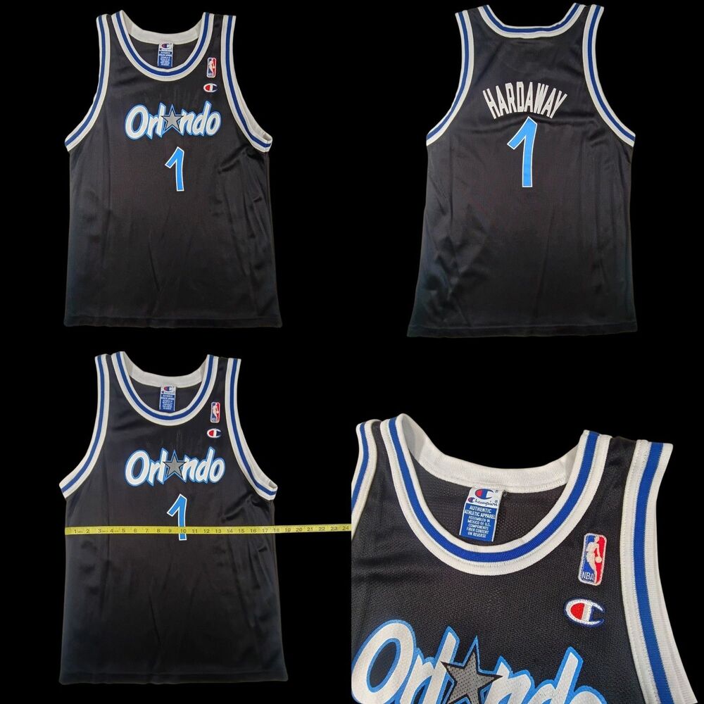 Vintage Champion Hardaway #1 Youth Med See Measurments Orlando Magic NBA USA 90s